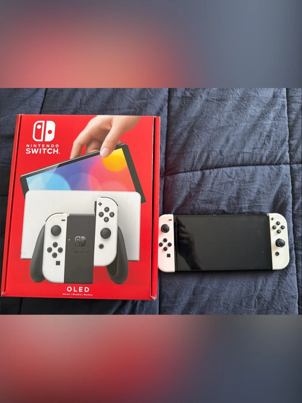 Nintendo Switch OLED Rainbow Joy-Con Bundle with White Dock and Accessories